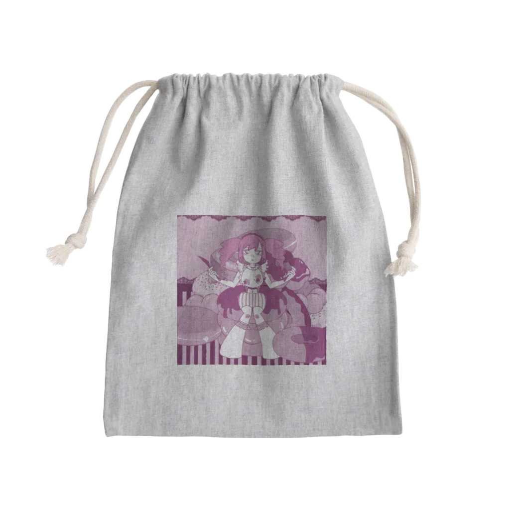 まるにーのドーナツおんな Mini Drawstring Bag