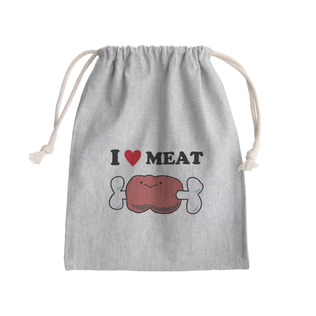 ゴロニャーのダサT屋さんのアイラブミート #肉の日 Mini Drawstring Bag