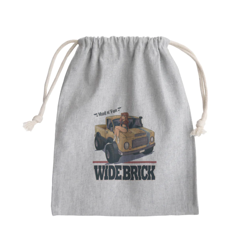 nidan-illustrationの"WIDE BRICK" Mini Drawstring Bag