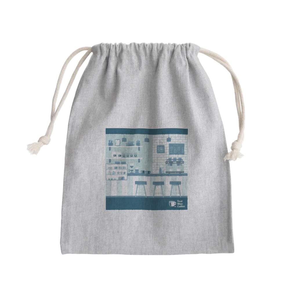 Teal Blue Coffeeの香るコーヒー Mini Drawstring Bag