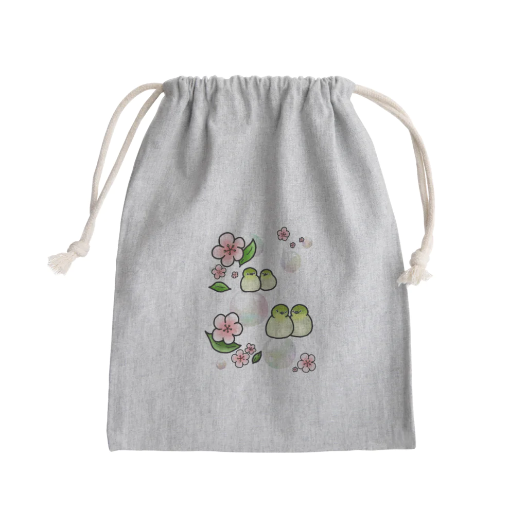 Lily bird（リリーバード）のほわほわメジロ梅 Mini Drawstring Bag