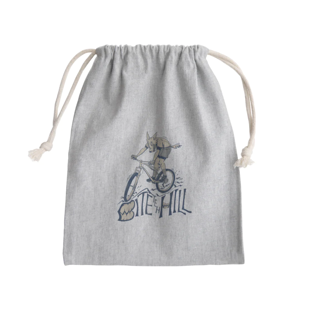 nidan-illustrationの"BITE the HILL" Mini Drawstring Bag