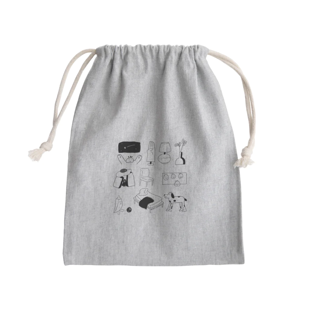 croûtonの　home Mini Drawstring Bag