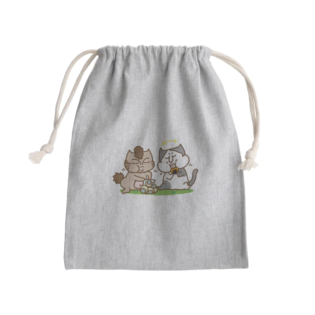 tiMo'sのお悟り猫たちのおやつタイム Mini Drawstring Bag