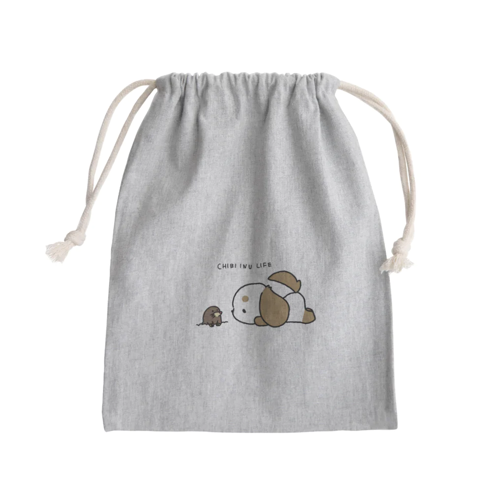 ちびらいふ。のもぐらとちびいぬ Mini Drawstring Bag