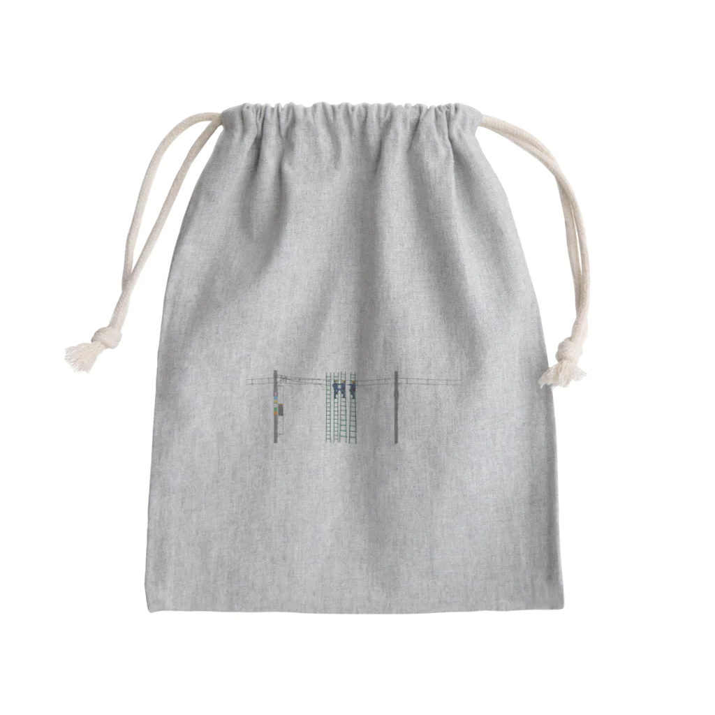 新商品PTオリジナルショップの架線工事中 Mini Drawstring Bag