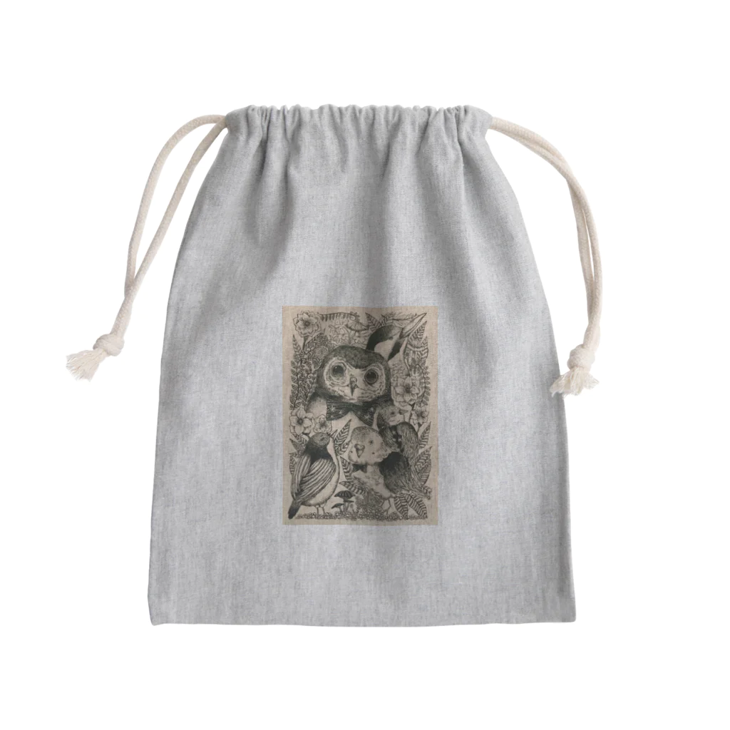 Miii6028のフクロウ Mini Drawstring Bag