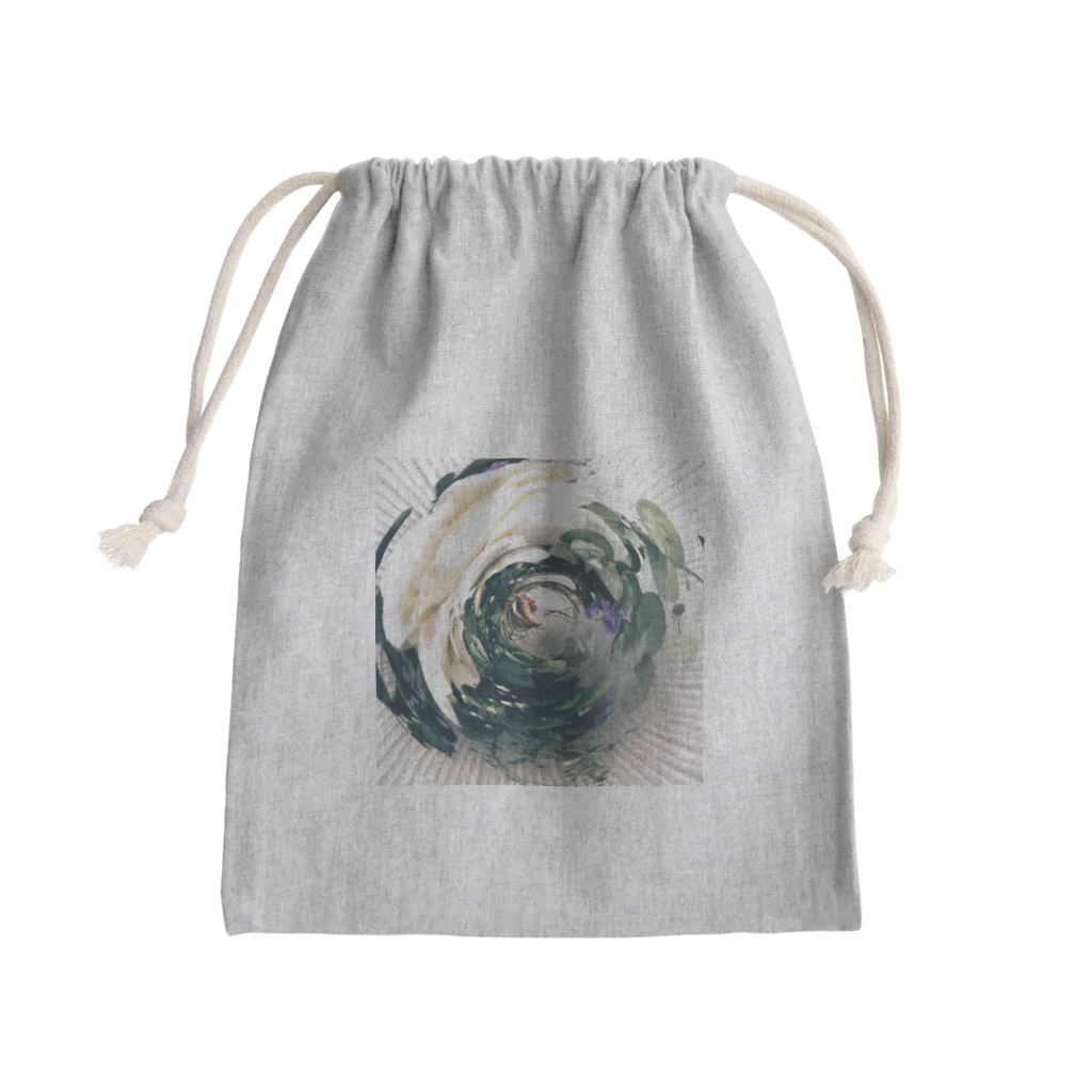 日淡水玉のブティック『sigh, and the people.』の花と手と螺旋 Mini Drawstring Bag