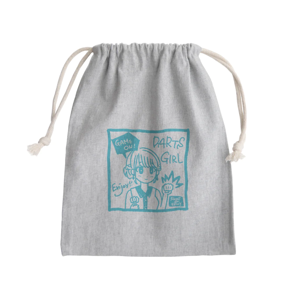 SWEET＆SPICY 【 すいすぱ 】ダーツのGAME ON!　【SWEET LIGHTBLUE】 Mini Drawstring Bag
