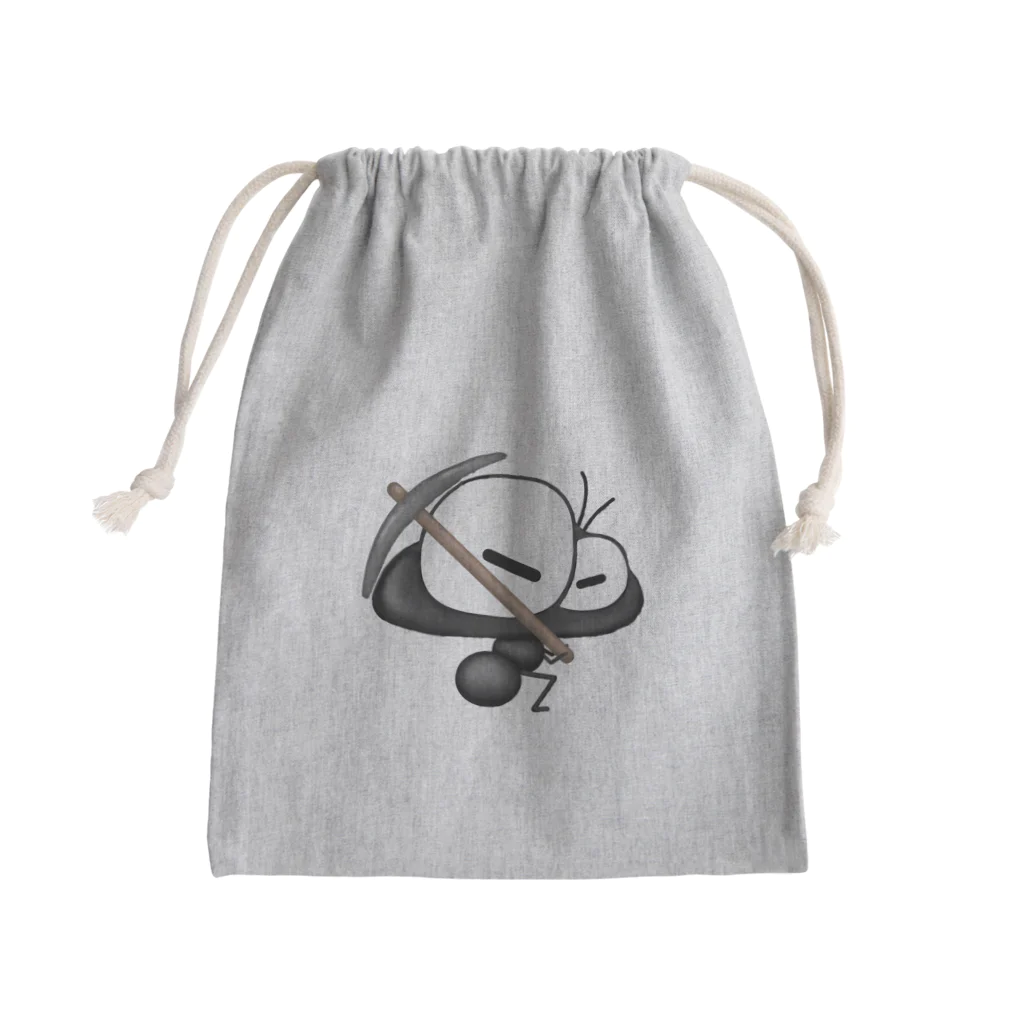 ワン太フルのTシャツ屋さんのありんこ君 つるはし Mini Drawstring Bag