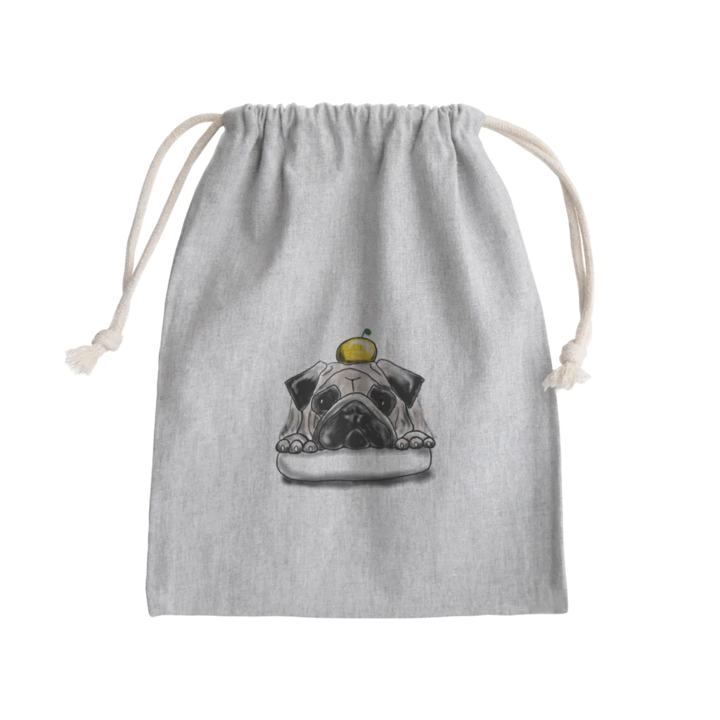 きどっちの鏡餅パグ Mini Drawstring Bag