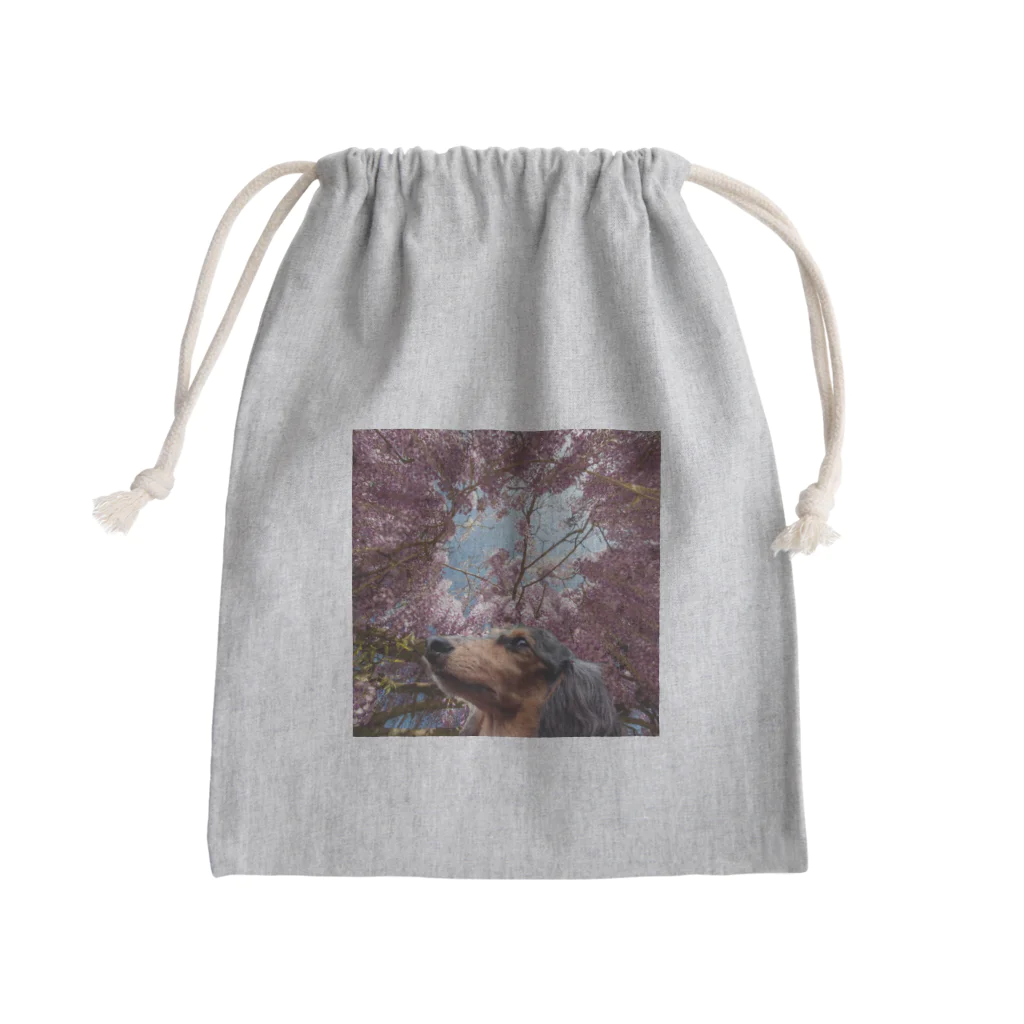 うちの犬MDの藤の花ミニダク Mini Drawstring Bag