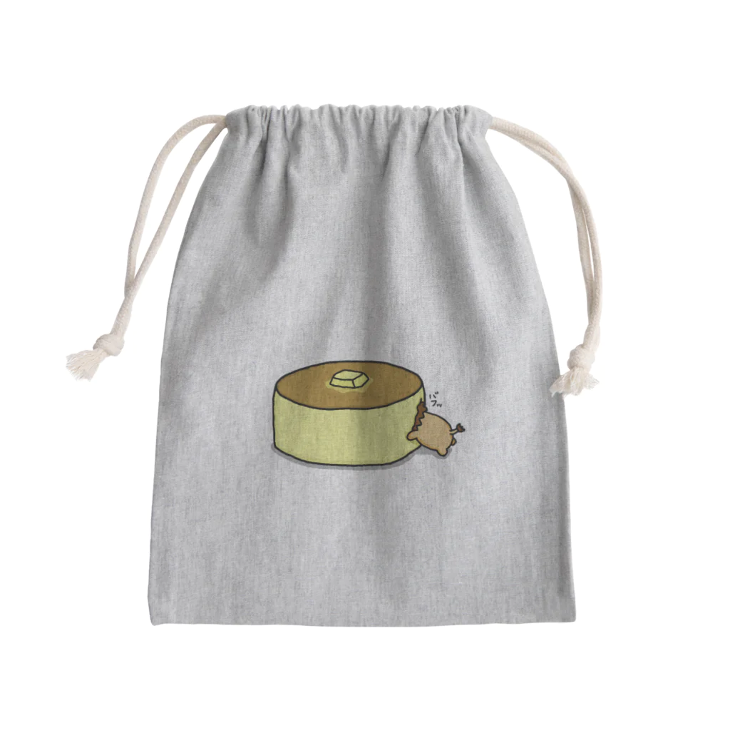 らいおんしょっぷの頭からパンケーキいただきますきんちゃく Mini Drawstring Bag