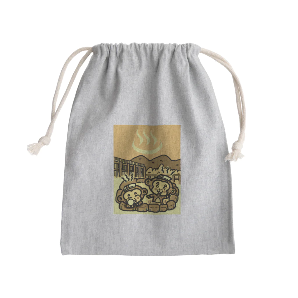 tAo商店のおさると温泉（ノスタルジーver.） Mini Drawstring Bag