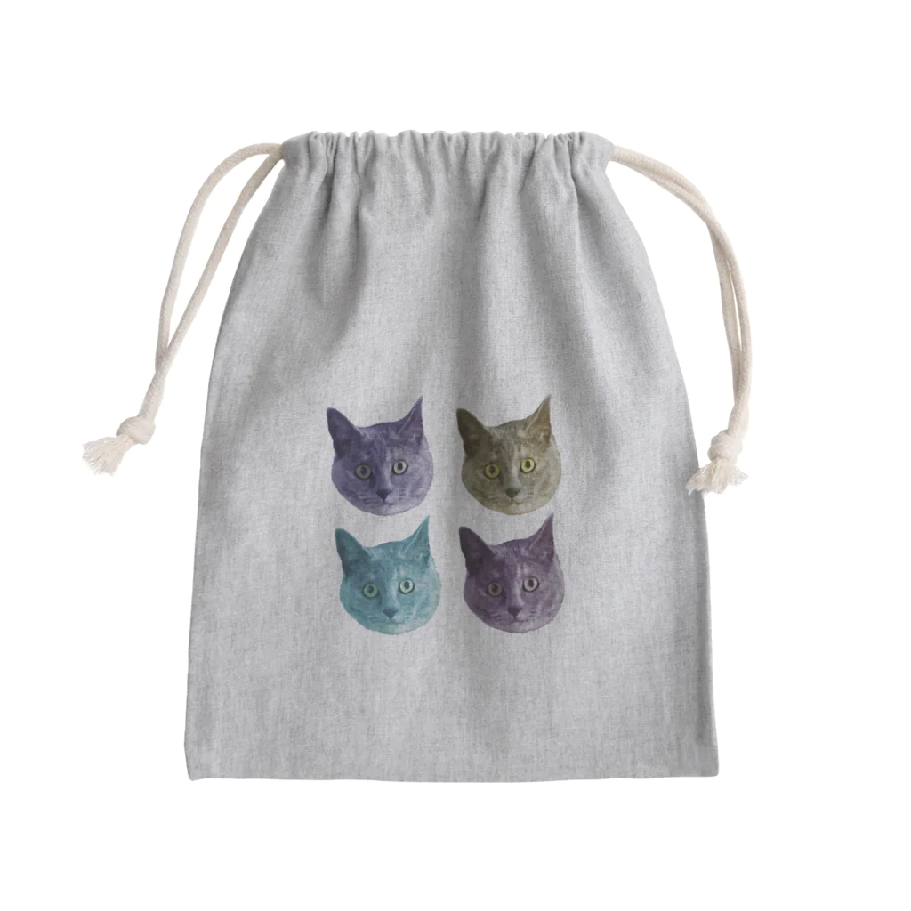 くうのはらだいこの真顔スクエアくうちゃん Mini Drawstring Bag