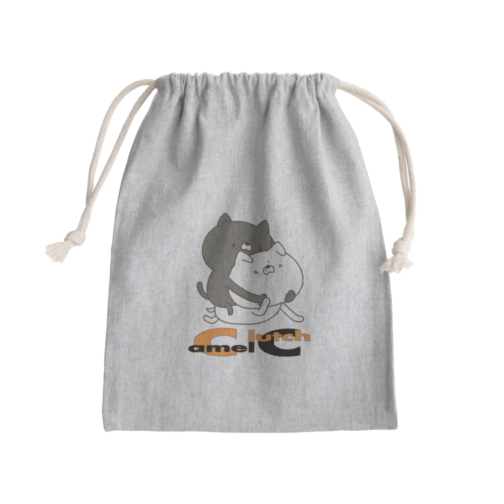 ユウィズのネコVSイヌ・キャメルクラッチ Mini Drawstring Bag