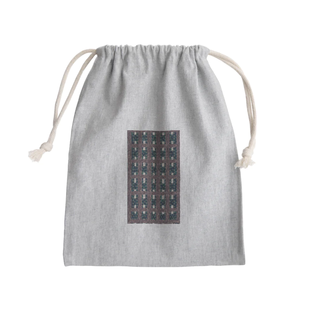 水彩屋のチェック柄 Mini Drawstring Bag