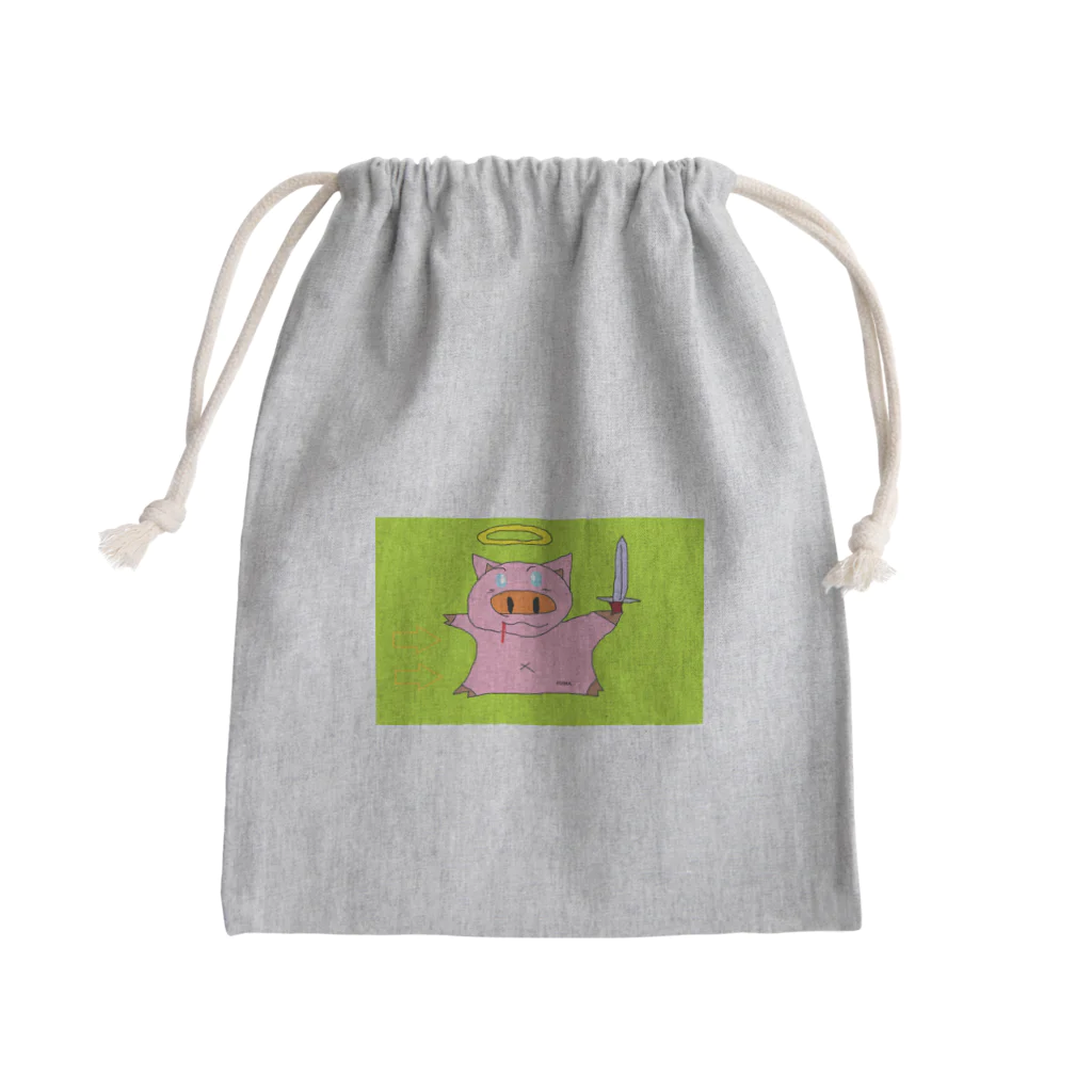 ふまのあやしい店のふまぶた Mini Drawstring Bag