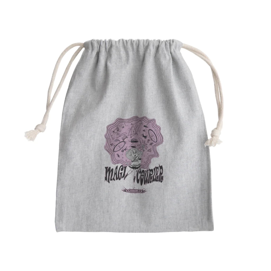 nidan-illustrationの“MAGI COURIER” pink #1 Mini Drawstring Bag