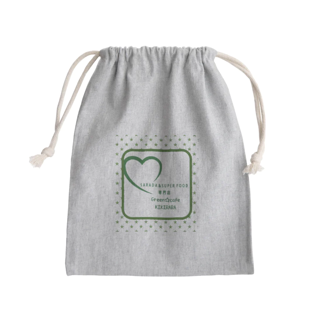 SARAD&SUPER FOOD専門店Green☆ cafe KIKIRARAの KIKIRARAロゴ入り Mini Drawstring Bag