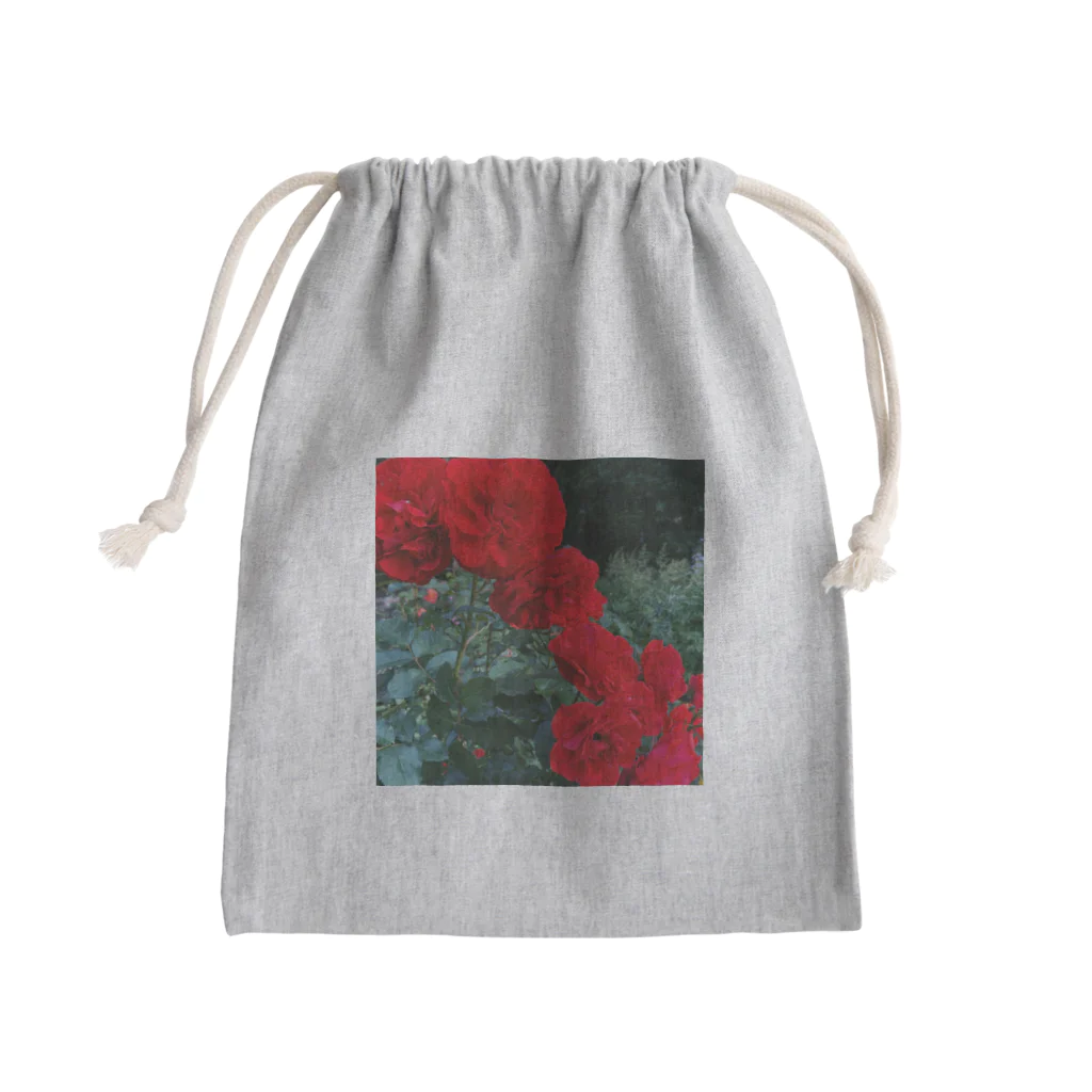 その日暮らし。の薔薇のお花 深紅 Mini Drawstring Bag