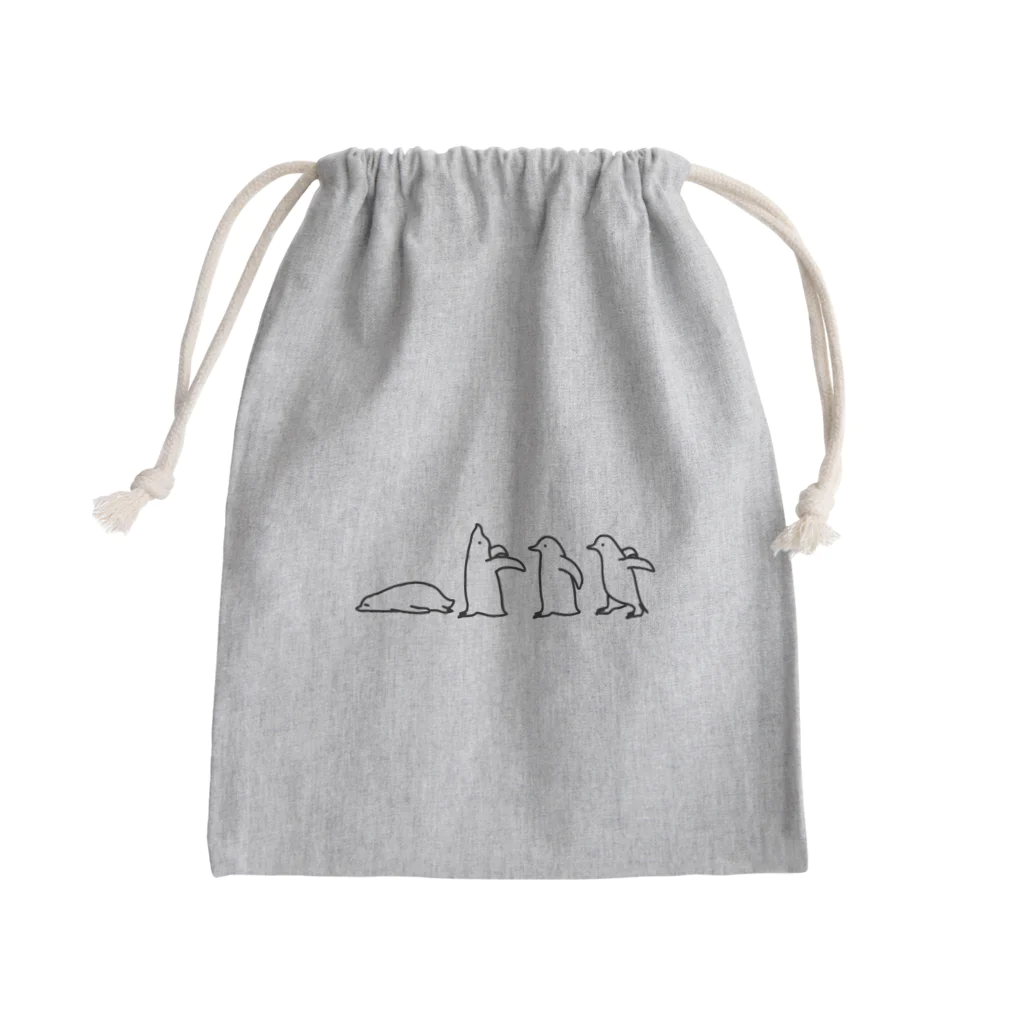 イルカのTシャツ屋さん🐬のペンギンフォー Mini Drawstring Bag