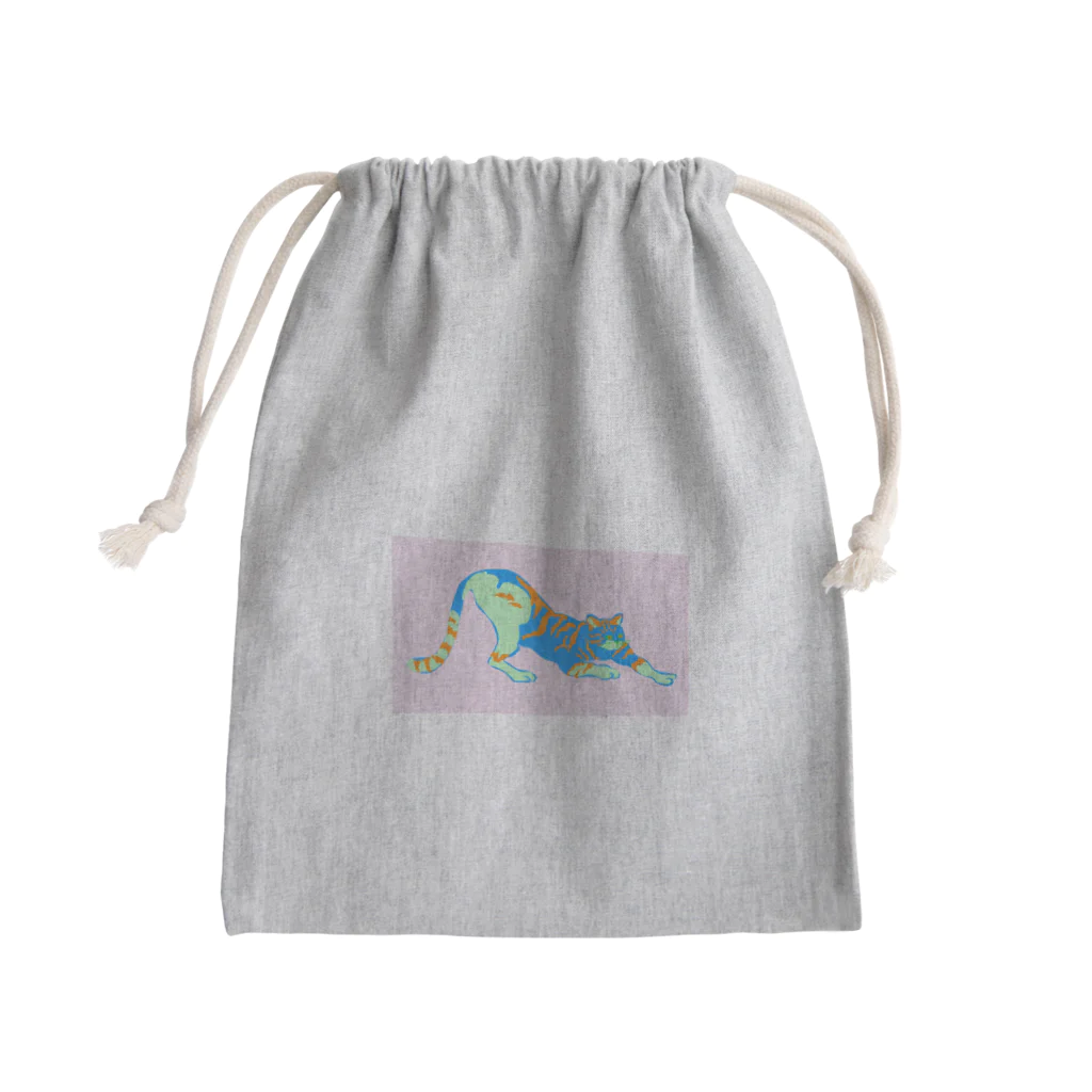 愉快なイラストグッズの猫のイラスト Mini Drawstring Bag