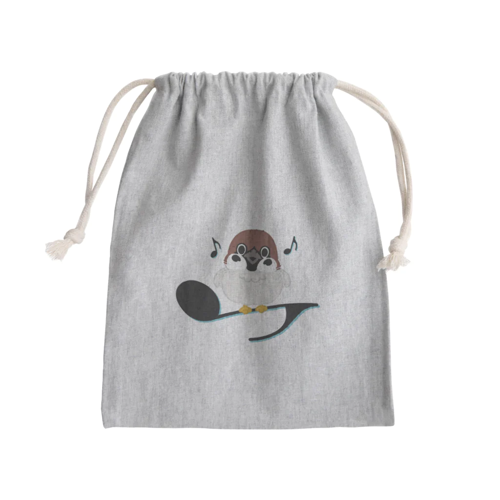 イラスト MONYAAT のスズメがちゅん B-L Mini Drawstring Bag