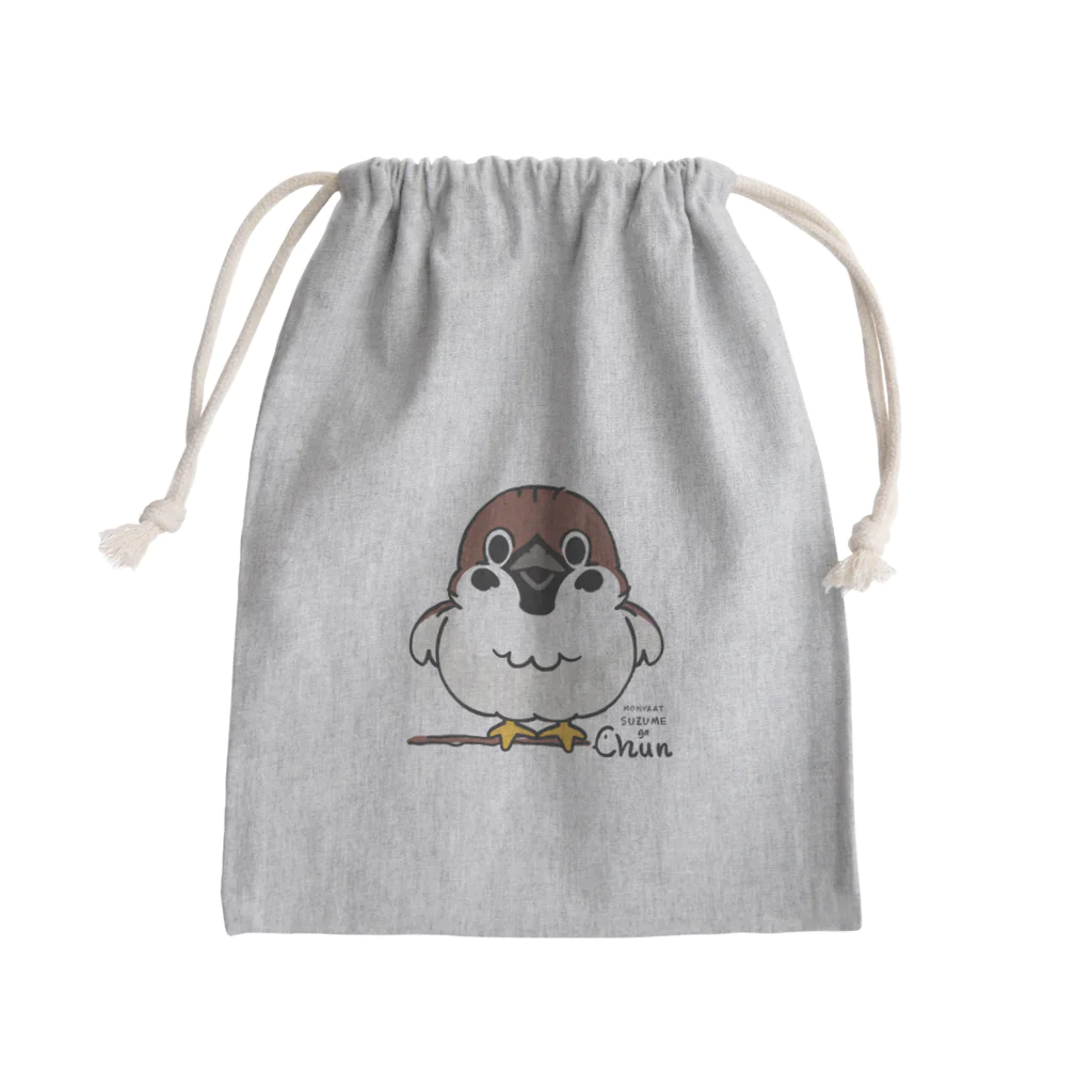 イラスト MONYAAT のスズメがちゅんA  Mini Drawstring Bag