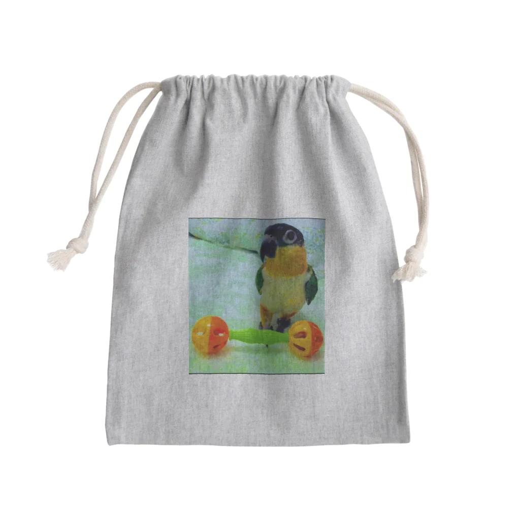 ピッチョコ倶楽部「momo＆kiraku」のズゴロシロハラインコ「ピッチョコ倶楽部」 Mini Drawstring Bag