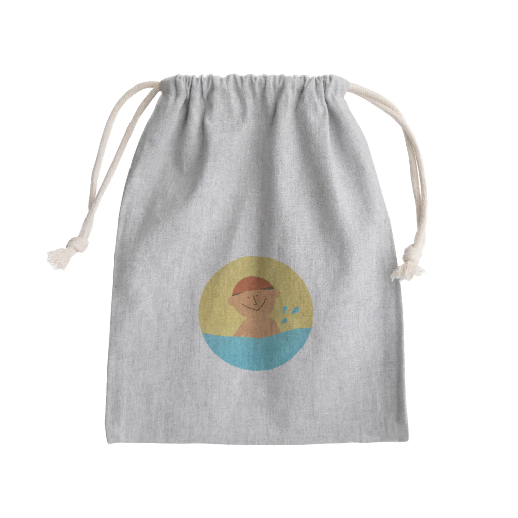 ゲンの夏、オレンジの水泳帽（リメイク） Mini Drawstring Bag