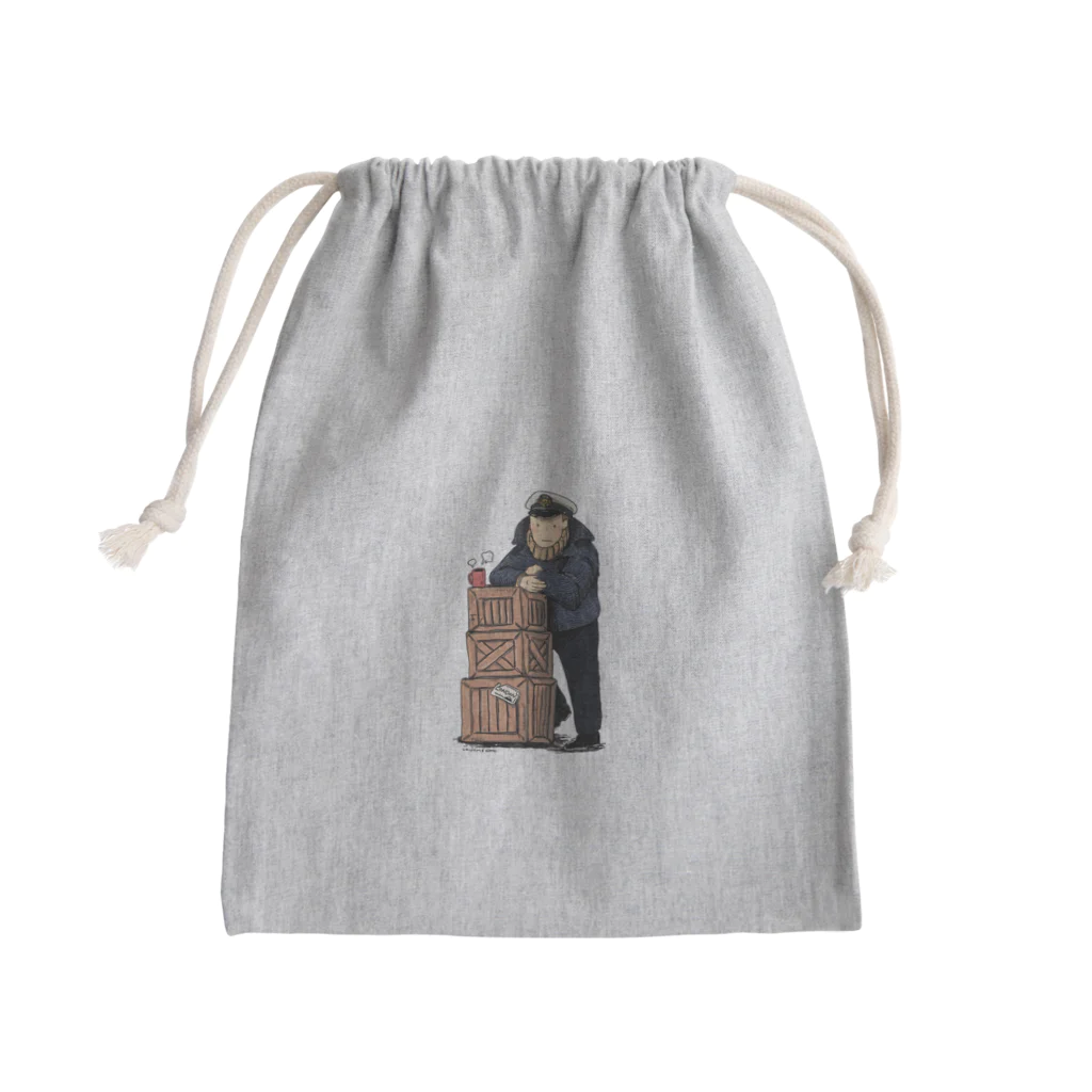 魚の目のお店の甲板でお茶を Mini Drawstring Bag