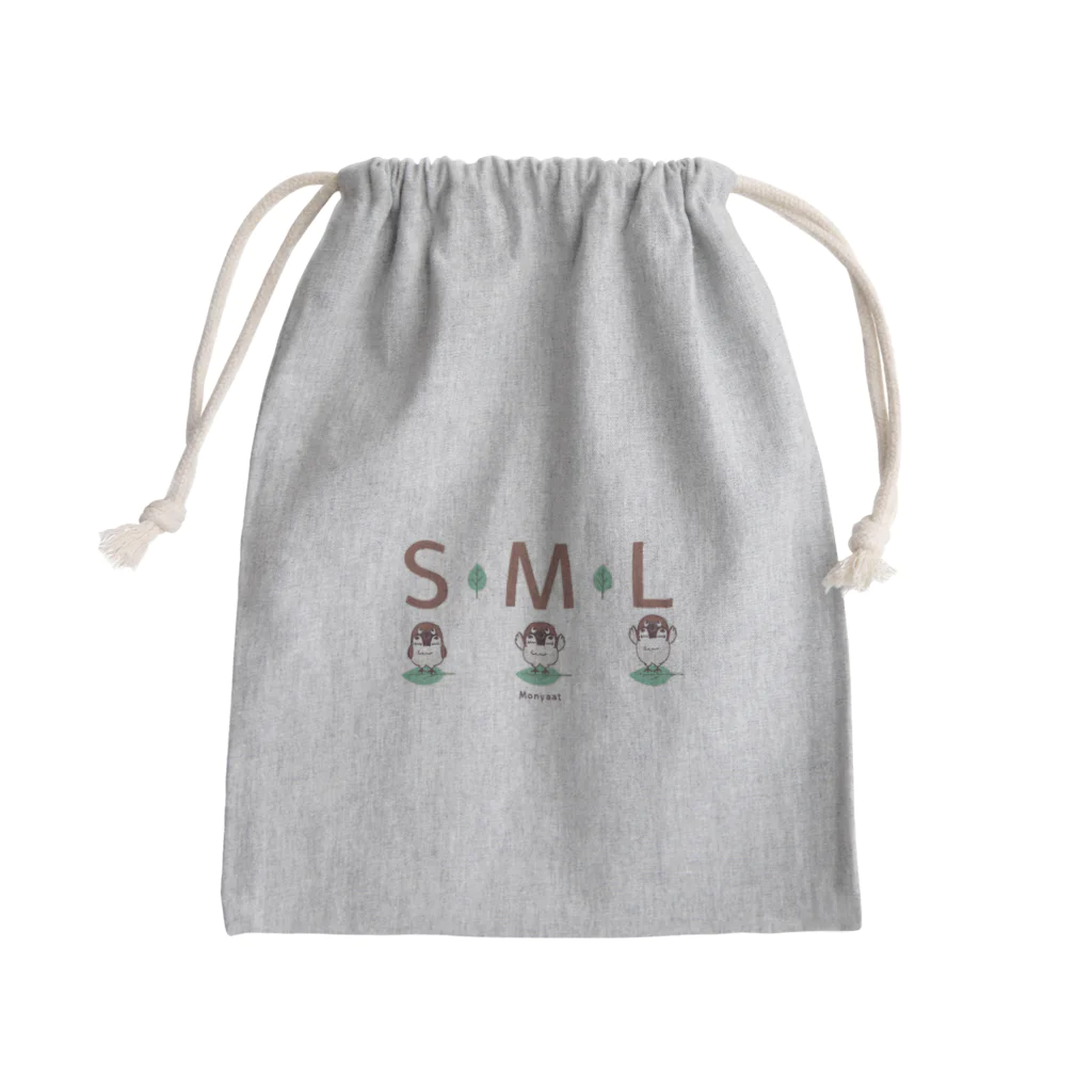 イラスト MONYAAT のスズメがちゅん SMLTシャツ Mini Drawstring Bag