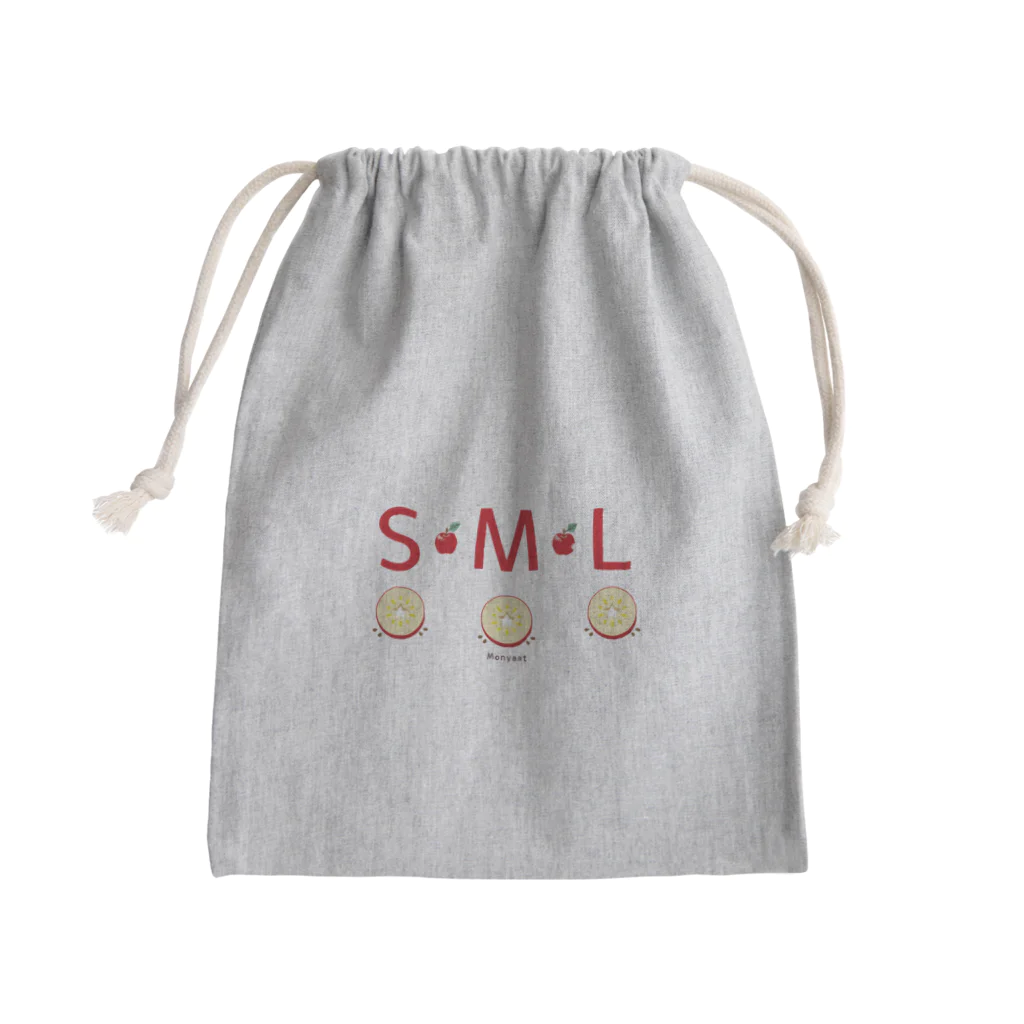 イラスト MONYAAT のML002 SMLTシャツのりんごすたぁ*輪切りのリンゴ Mini Drawstring Bag