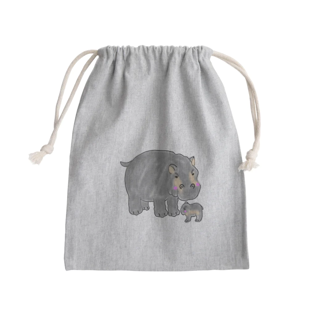 それいゆの仲良し親子シリーズ（カバさん） Mini Drawstring Bag