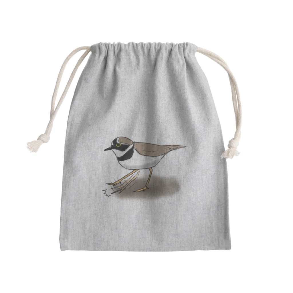 Coo-birdのペチペチして獲物を追い出すコチドリ Mini Drawstring Bag
