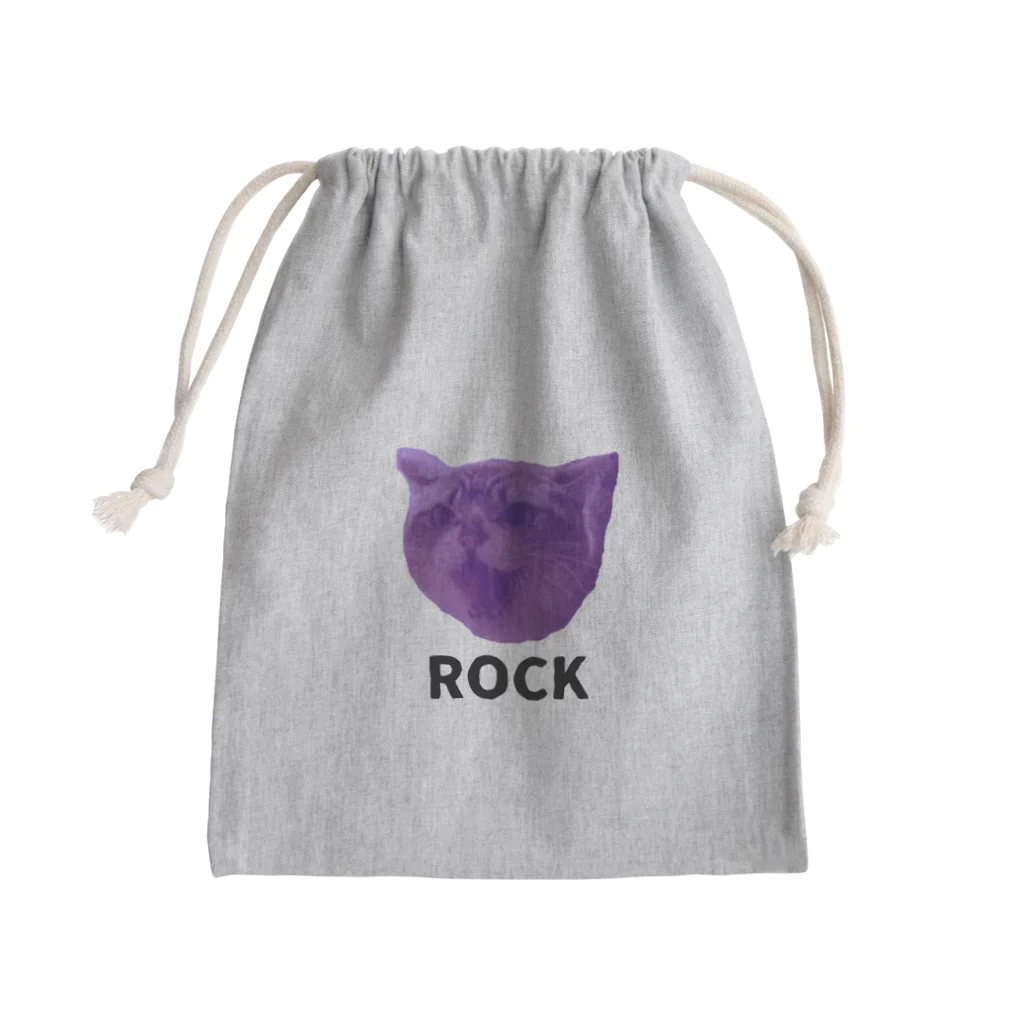 小鳥と映画館のロックなネコ Mini Drawstring Bag