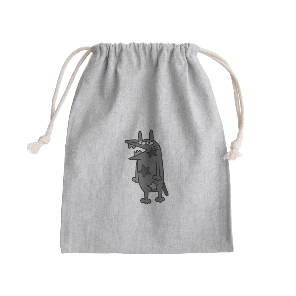 ぴょろりんちょ🐤のやべえ柄のキテレツねこ星モノトーン Mini Drawstring Bag