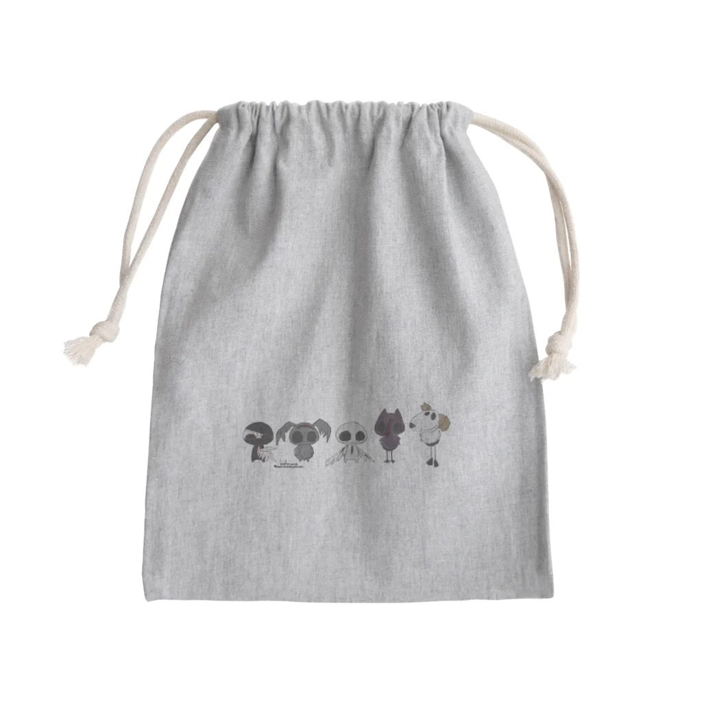 猫とネコ犬のこころいきもの Mini Drawstring Bag