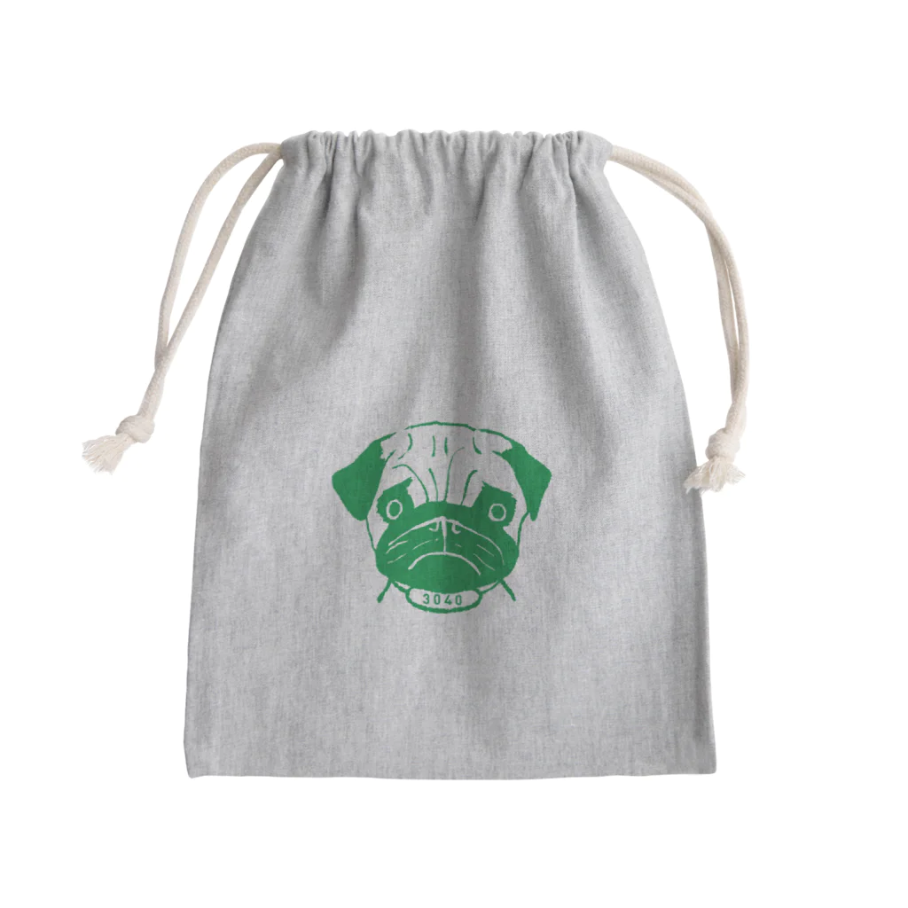 パグ母雑貨店のグリーンパグ3040グッズ Mini Drawstring Bag