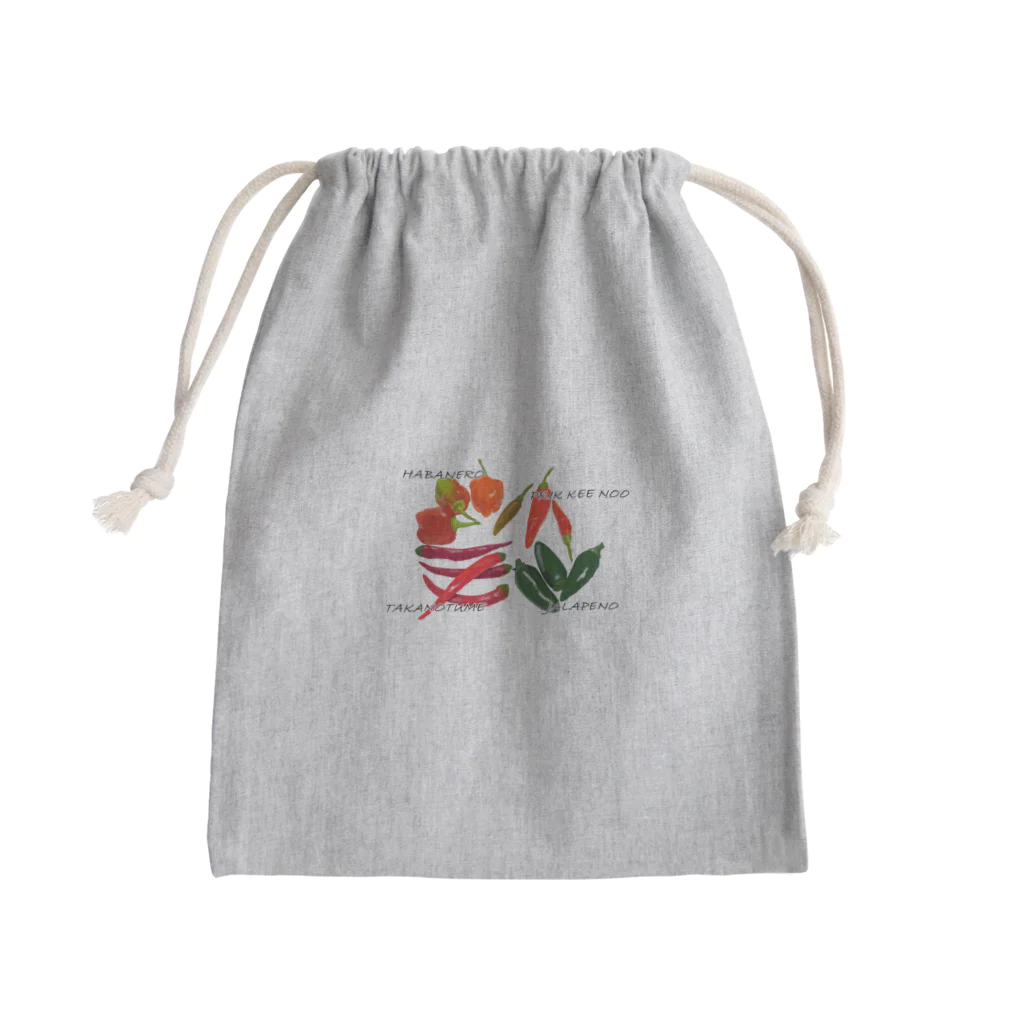 satoharuの唐辛子4種盛り Mini Drawstring Bag