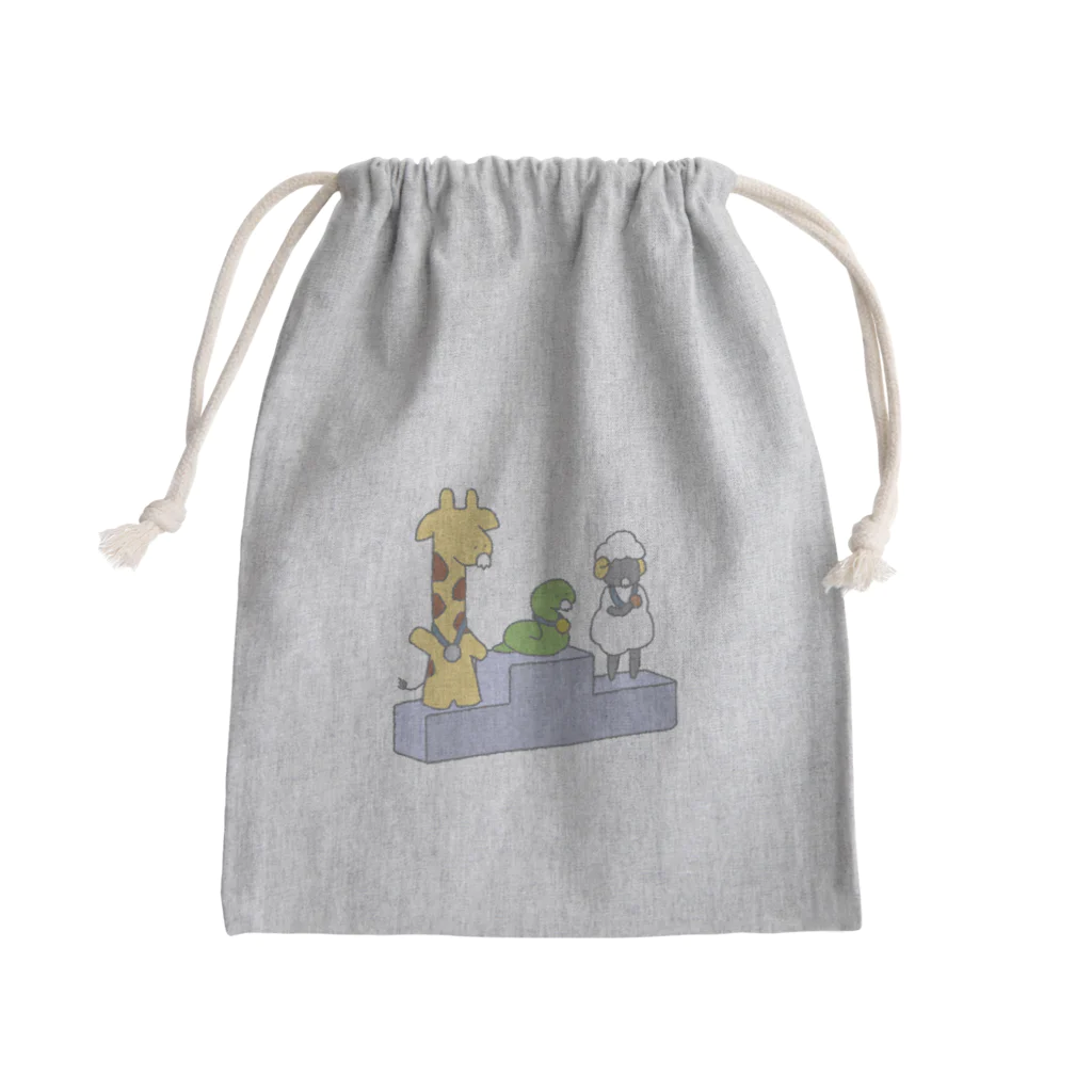 シガーアニマルズの表彰台にあがるアニマルたち Mini Drawstring Bag