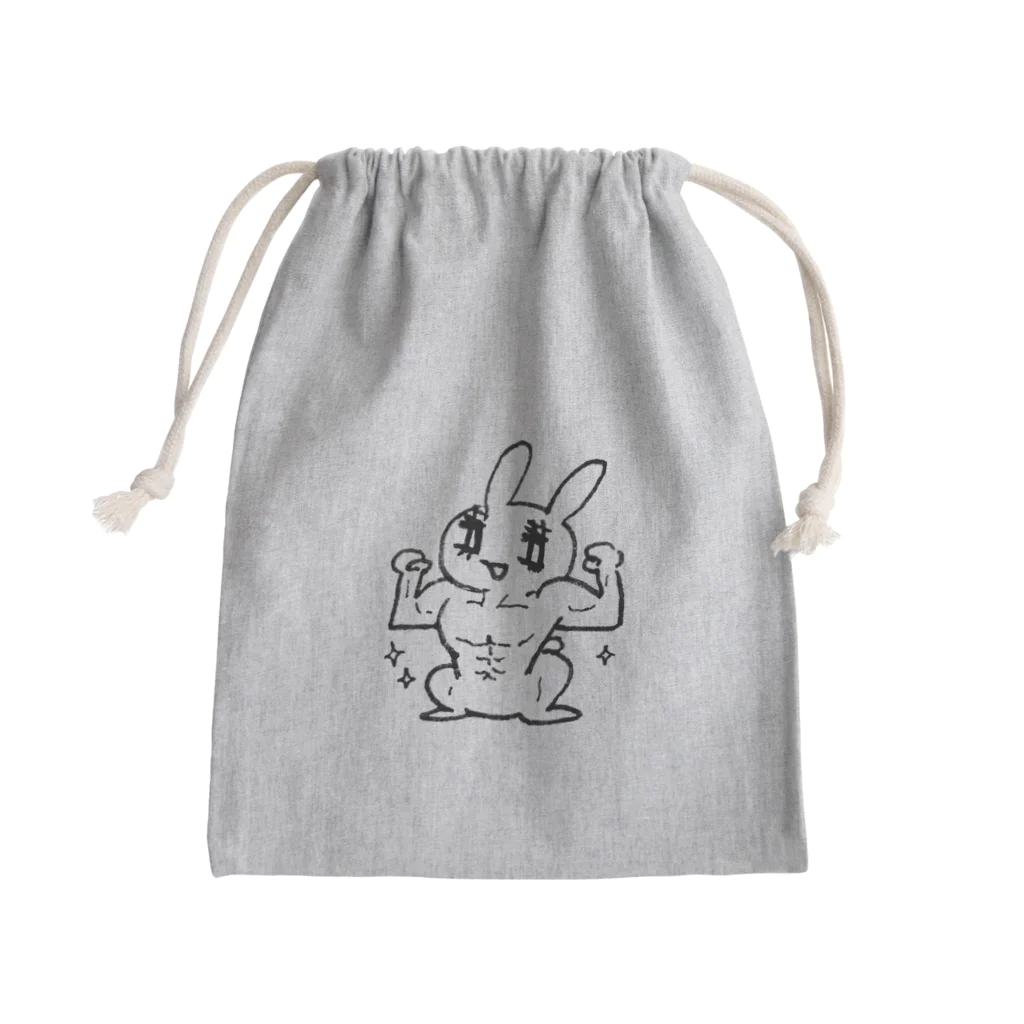 うさぎちゃんアイランドのマッチョうさぎちゃん Mini Drawstring Bag