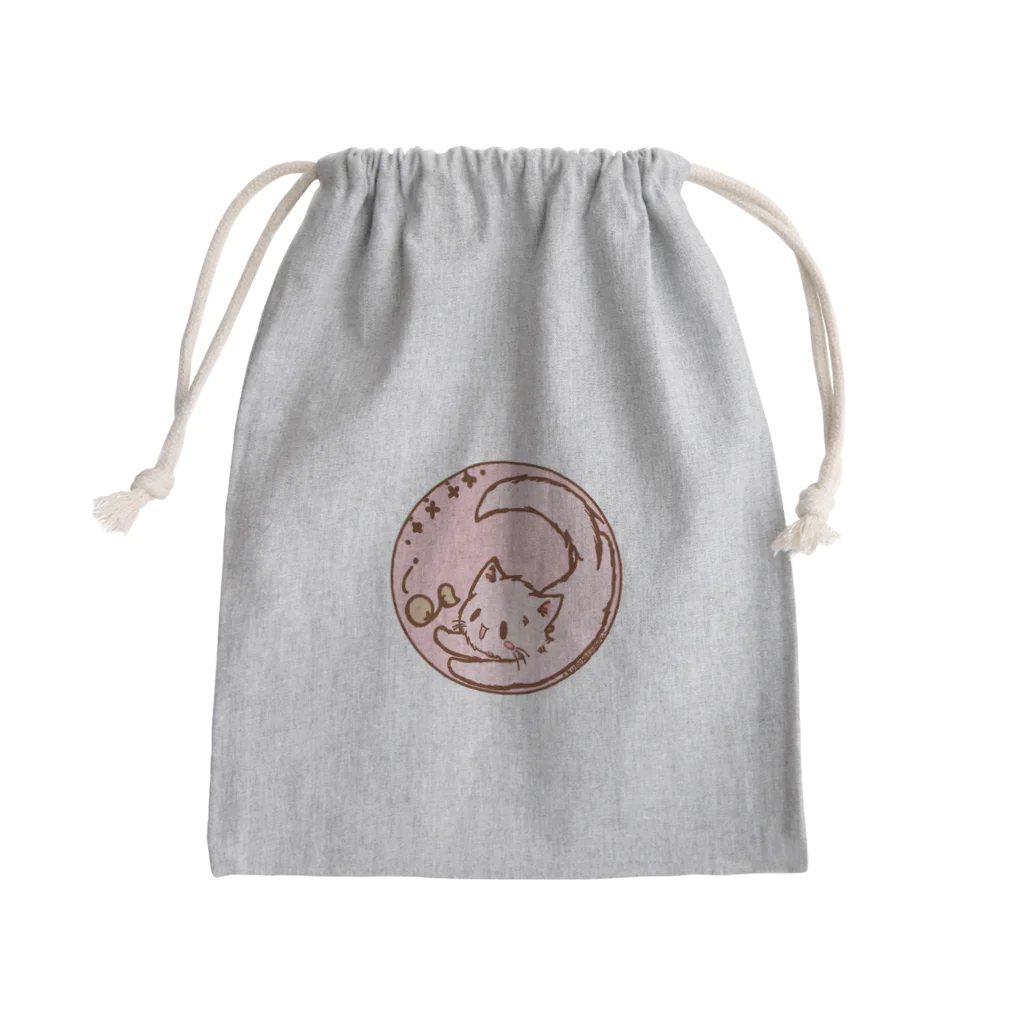 KAZZのじゃれじゃれ子猫　ピンク Mini Drawstring Bag