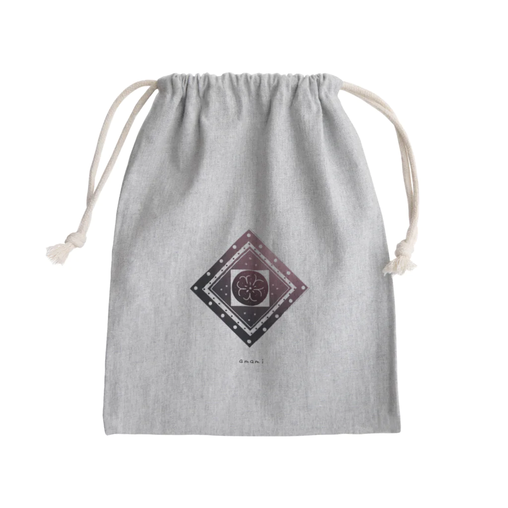 雨のち晴れの【奄美】大島紬風イラスト  淡色 Mini Drawstring Bag