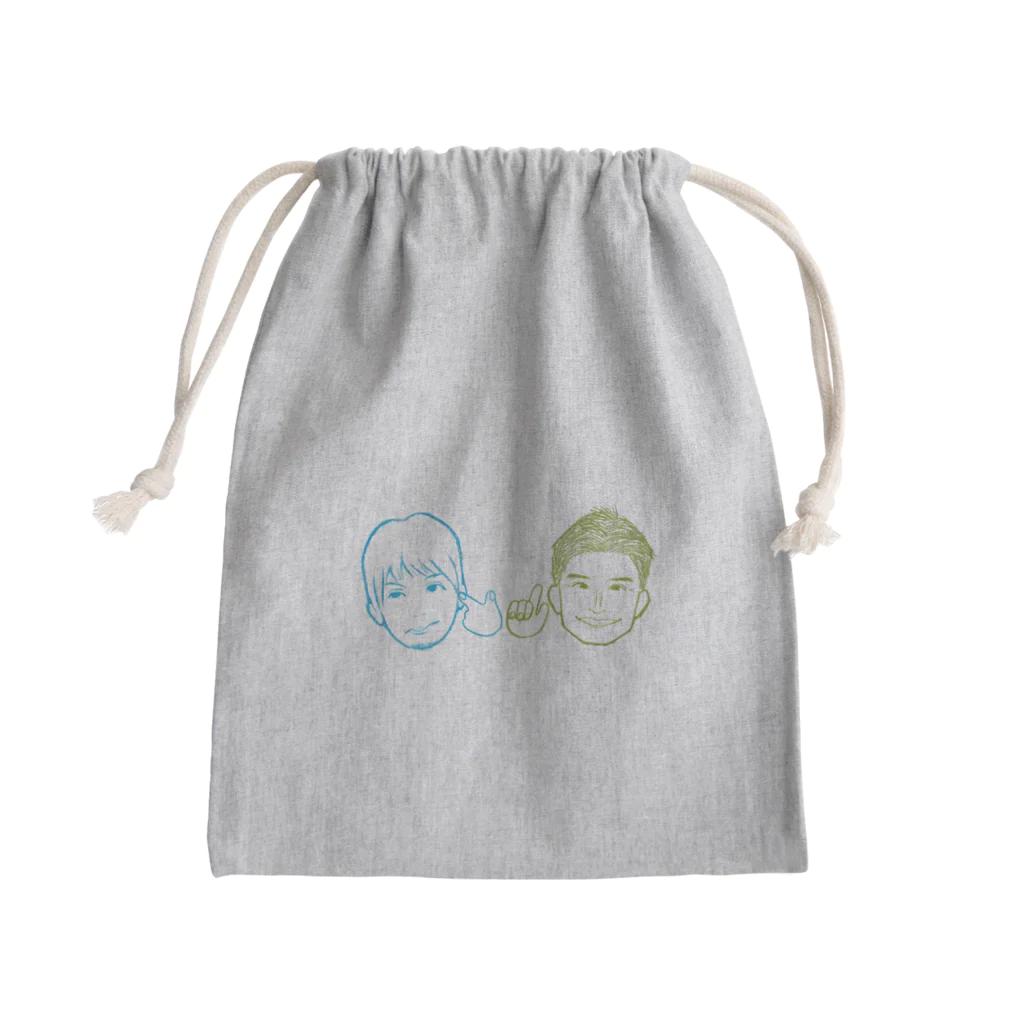 ナカノとピロリ 千葉ロッテマリーンズ応援チャンネル ラジオ アフター5どう過ごそうのナカノとピロリ イラスト カラー Mini Drawstring Bag