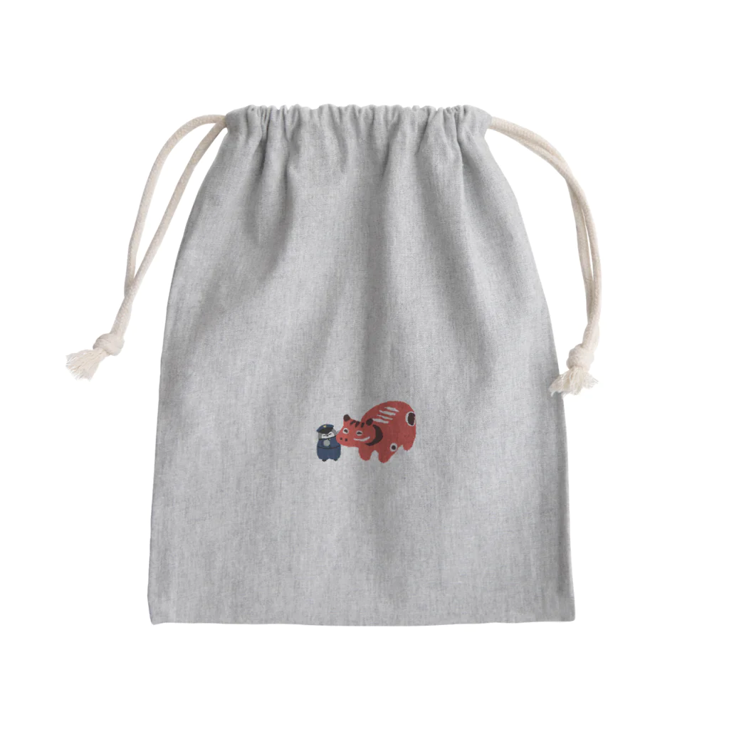 防大ペンギンの赤べこと防大ペンギン Mini Drawstring Bag