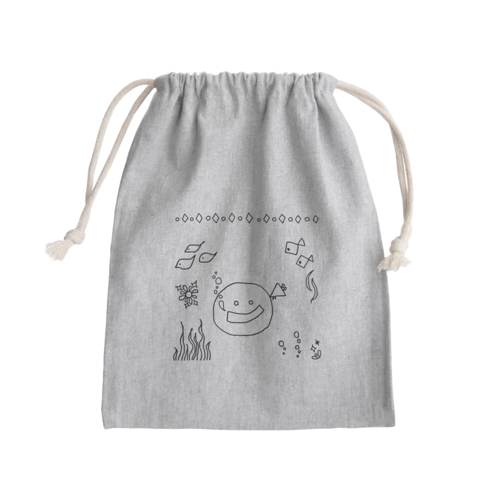 ART.Kのうみの世界。白。 Mini Drawstring Bag