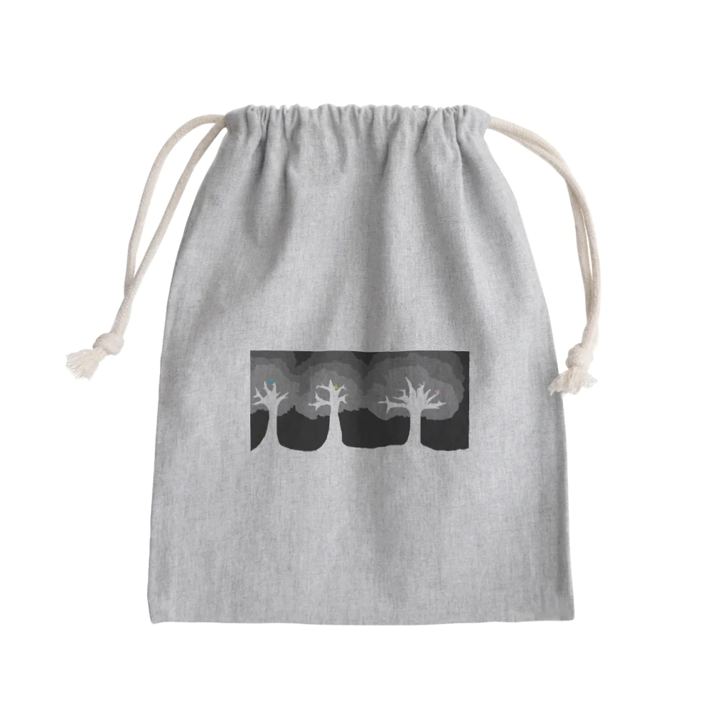 ARIGATOSANの夜の森 Mini Drawstring Bag