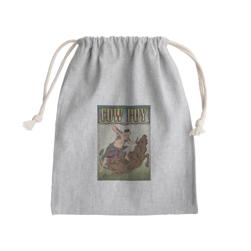 nidan-illustrationの"cow boy"(武者絵) #1 Mini Drawstring Bag